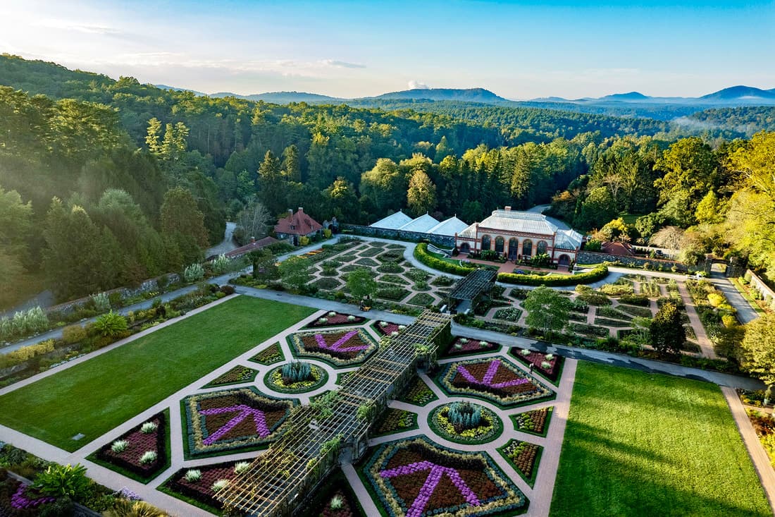 Gardens and conservatory at the North Carolina Arboretum